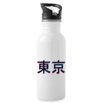 Effet 3D Tokyo - Gourde avec paille intégrée - blanc - Droite