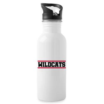 ★ Designfarben änderbar ★ Wildcats (Linien) - Trinkflasche mit integriertem Trinkhalm - Weiß - Rechts