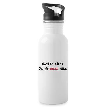 Hast du Alles - Trinkflasche mit integriertem Trinkhalm - Weiß - Rechts