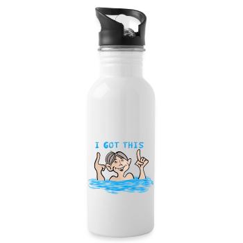 J’ai ça. Cours de natation, natation, natation - Gourde avec paille intégrée - blanc - Droite