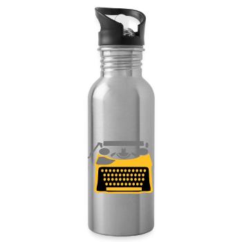 machine write - Water bottle with straw - silver - Right