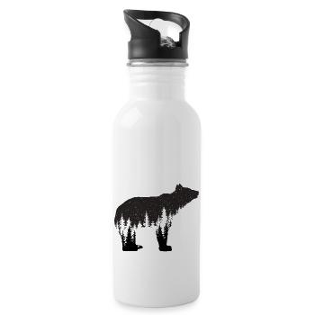 Bär - Trinkflasche mit integriertem Trinkhalm - Weiß - Rechts