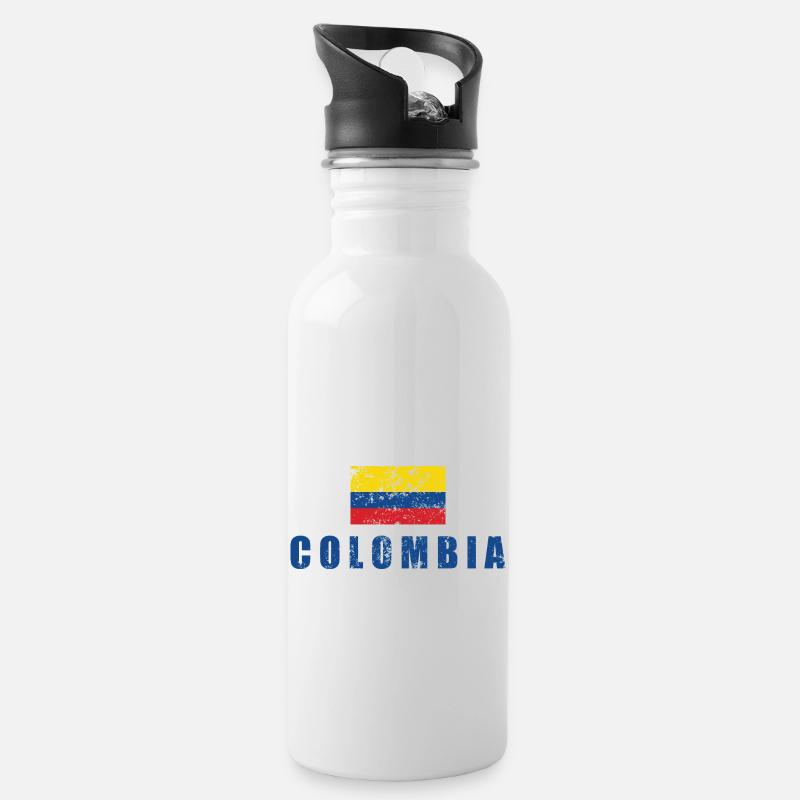 Colombie - Gourde avec paille intégrée - blanc