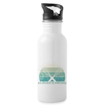 Pastry Lover Baking Because Murder Is Wrong Baker - Water bottle with straw - white - Right