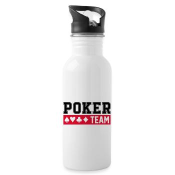 Équipe de poker - Gourde avec paille intégrée - blanc - Droite