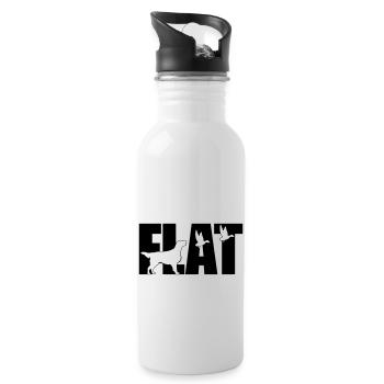 Flattie is happy - Trinkflasche mit integriertem Trinkhalm - Weiß - Rechts