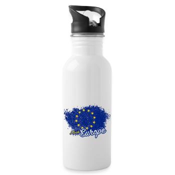 I love Europe - Water bottle with straw - white - Right