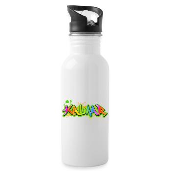 Kalmar Schweden Sverige Graffiti - Trinkflasche mit integriertem Trinkhalm - Weiß - Rechts