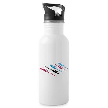 DJ Musik Mischpult - Trinkflasche mit integriertem Trinkhalm - Weiß - Rechts