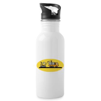 Bagger - Trinkflasche mit integriertem Trinkhalm - Weiß - Rechts