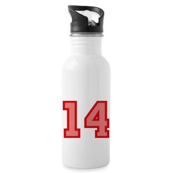Cool Retro Retrostyle Numéro de maillot numéro de dos - Gourde avec paille intégrée - blanc - Droite