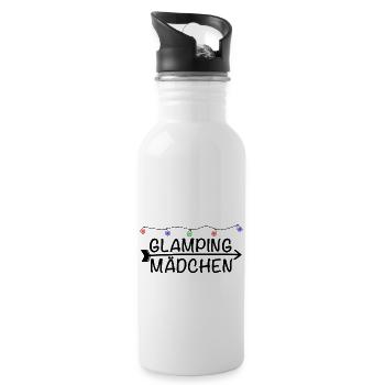 Glamping Mädchen Lichterkette - Trinkflasche mit integriertem Trinkhalm - Weiß - Rechts