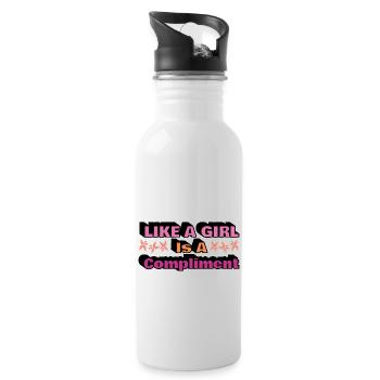 Frauen Gleichberchtigung Design und Feminist - Trinkflasche mit integriertem Trinkhalm - Weiß - Rechts