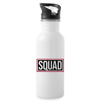 Squad Text Leader Schild - Trinkflasche mit integriertem Trinkhalm - Weiß - Rechts