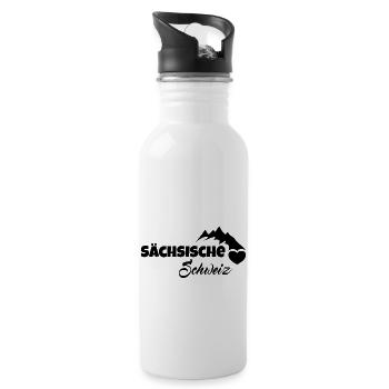 Sächsische Schweiz Urlaub Gebirge - Trinkflasche mit integriertem Trinkhalm - Weiß - Rechts