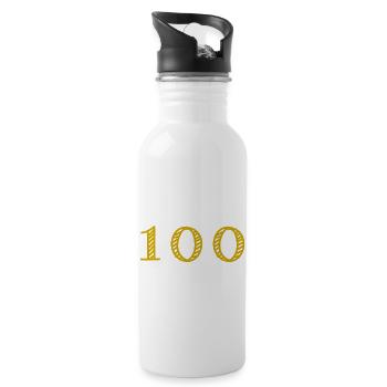 100 YEARS. 100th ANNIVERSARY. ANNIVERSARY 100 YEARS. - Water bottle with straw - white - Right