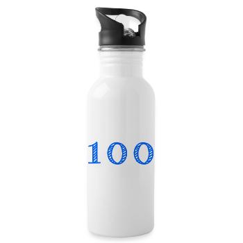 100 ANS. 100e ANNIVERSAIRE. ANNIVERSAIRE 100 ANS. - Gourde avec paille intégrée - blanc - Droite