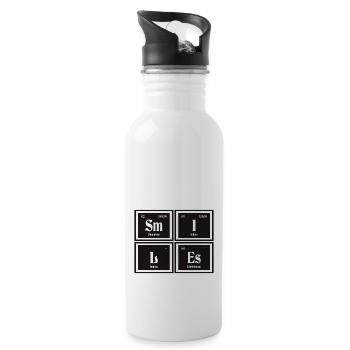 Smiles | Periodic Table of Elements - Water bottle with straw - white - Right
