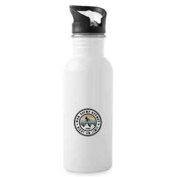 Wer nicht stürzt fährt nicht am Limit - Trinkflasche mit integriertem Trinkhalm - Weiß - Rechts