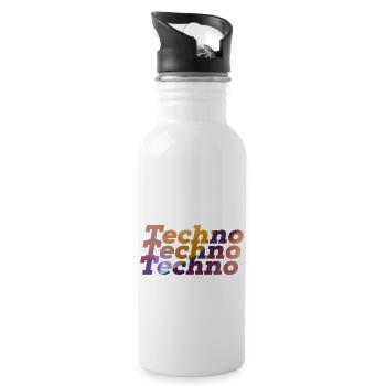 Techno Rave Design Fête de musique électronique 2022 - Gourde avec paille intégrée - blanc - Droite