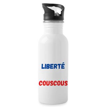 Liberté égalité couscous - Gourde avec paille intégrée - blanc - Droite