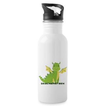 Babysprüche Babykleidung Kinderkleidung - Trinkflasche mit integriertem Trinkhalm - Weiß - Rechts