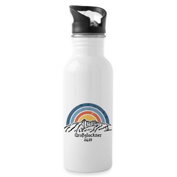 Großglockner Nationalpark Hohe Tauern Bergsteigen - Trinkflasche mit integriertem Trinkhalm - Weiß - Rechts