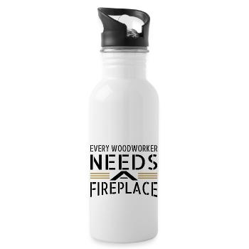 carpenter jokes lets play carpenter tshirts dad - Water bottle with straw - white - Right