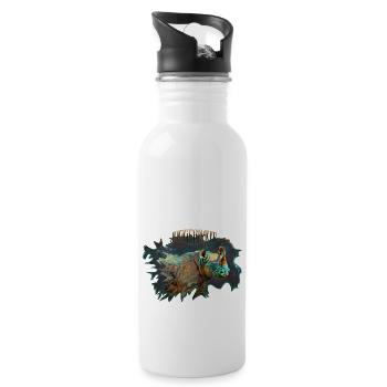 Nashorn - Trinkflasche mit integriertem Trinkhalm - Weiß - Rechts