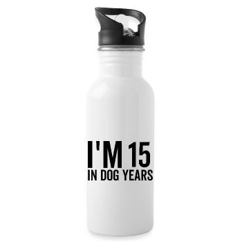 J’ai 15 ans dans Dog Years - Gourde avec paille intégrée - blanc - Droite