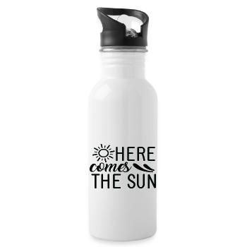 Here comes the Sun - Water bottle with straw - white - Right