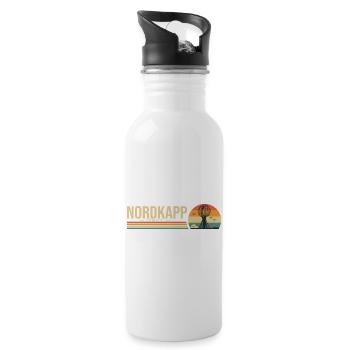 Nordkapp Nordkap Norwegen Roadtrip Geschenk - Trinkflasche mit integriertem Trinkhalm - Weiß - Rechts