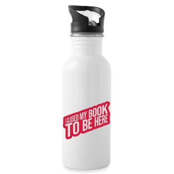 I closed my book - Water bottle with straw - white - Right