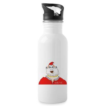 norf fc santa no text - Water bottle with straw - white - Right