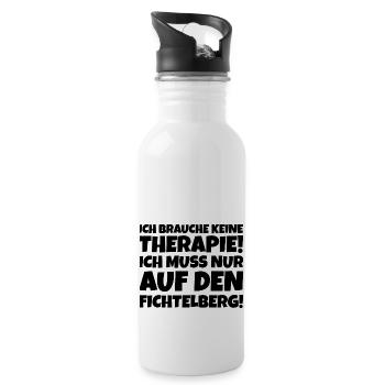Fichtelberg Therapie - Trinkflasche mit integriertem Trinkhalm - Weiß - Rechts