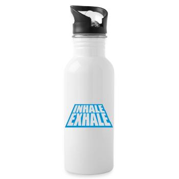 inhale exhale yoga Zitat - Trinkflasche mit integriertem Trinkhalm - Weiß - Rechts