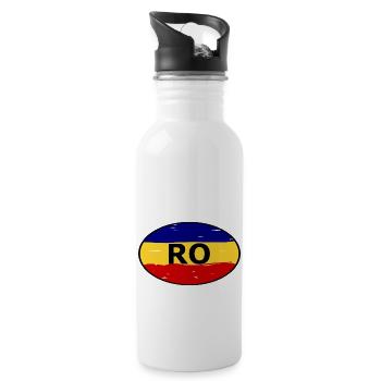 Auflkeber for Romania - Water bottle with straw - white - Right