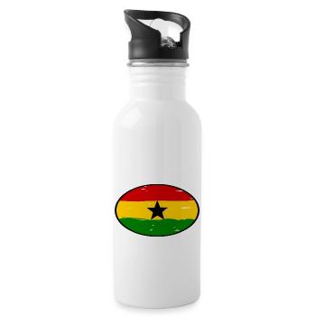 Autocollants Ghana - Gourde avec paille intégrée - blanc - Droite