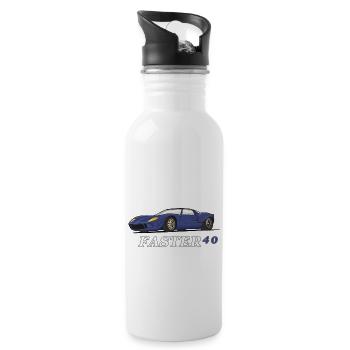 Voiture course - Gourde avec paille intégrée - blanc - Droite