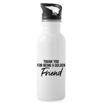 Thank You For Being a Good Friend - Water bottle with straw - white - Right