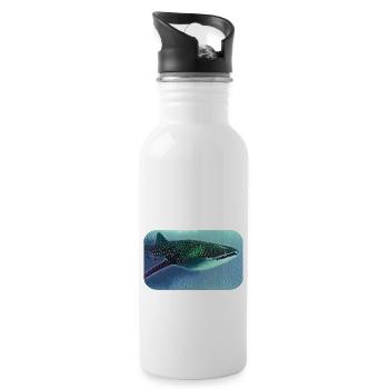 Walhai whale shark - Trinkflasche mit integriertem Trinkhalm - Weiß - Rechts