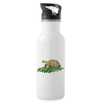 Tortue - Gourde avec paille intégrée - blanc - Droite