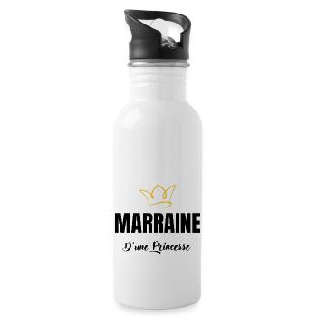 marraine d'une princesse - Gourde avec paille intégrée - blanc - Droite