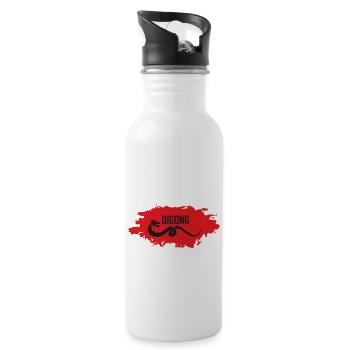 Dragon of Qigong schwarz - Trinkflasche mit integriertem Trinkhalm - Weiß - Rechts