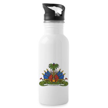 Haiti Haitian Flagge Stolz Sein I Geschenk - Trinkflasche mit integriertem Trinkhalm - Weiß - Rechts