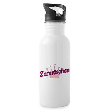 Zornröschen - Trinkflasche mit integriertem Trinkhalm - Weiß - Rechts