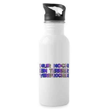 terrier bullterrier geburtstagsgeschenkidee - Trinkflasche mit integriertem Trinkhalm - Weiß - Rechts