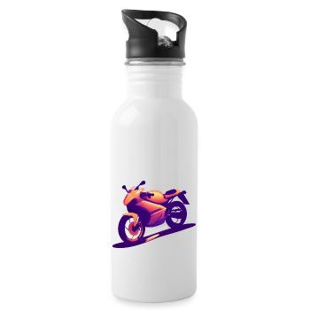 Motorcycle Motorcycle Fan Motorcross Motorcyclists - Water bottle with straw - white - Right