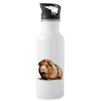 Meerschweinchen sind einfach tolle Haustiere - Trinkflasche mit integriertem Trinkhalm - Weiß - Rechts