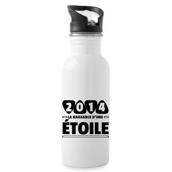 2014 date de naissance / anniversaire année 2014 - Gourde avec paille intégrée - blanc - Droite